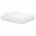 Cama King Size de Madera Maciza Blanca 150x200 cm para Dormitorio