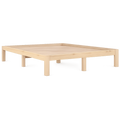 Estructura de Cama King Size de Madera Maciza 150x200 cm para Dormitorio