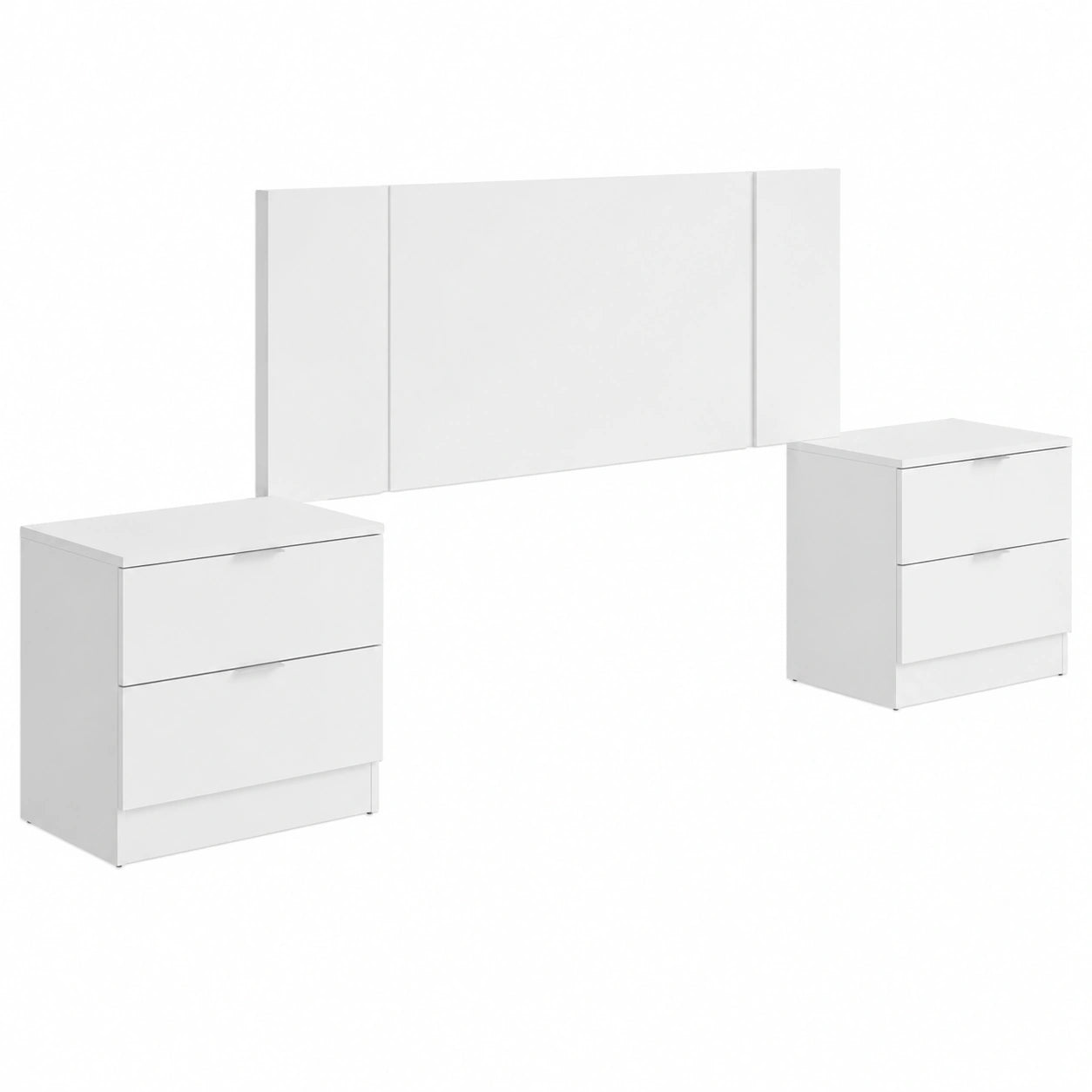 Cabecero para Cama de 135 cm con Mesitas de Noche Rimobel Blanco