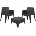 Set de Muebles para Jardín de 2 Plazas - Fabricado en España con Materiales Reciclados - Color Antracita