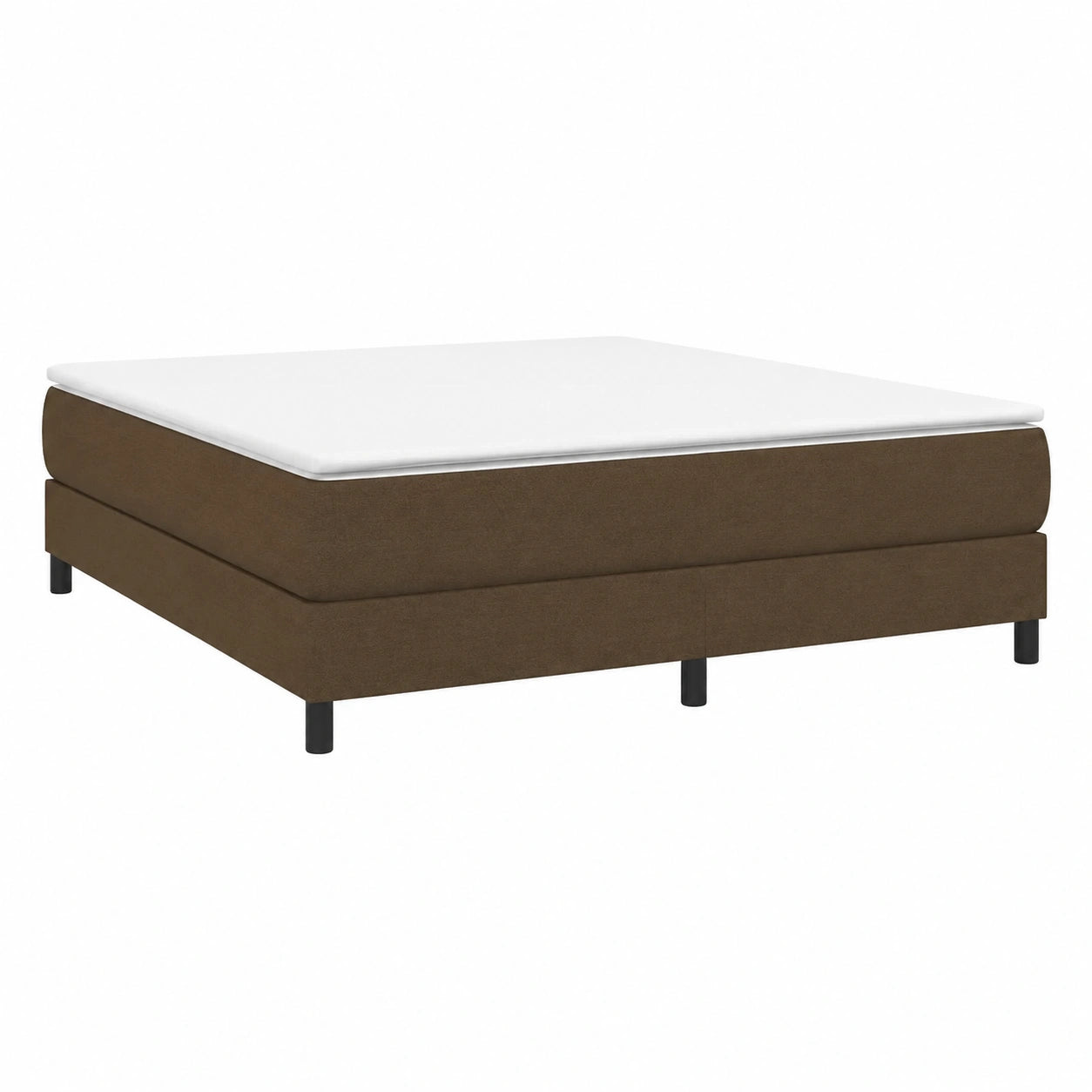 Cama Tapizada con Somier de Listones Marrón 160x200 cm para Dormitorio