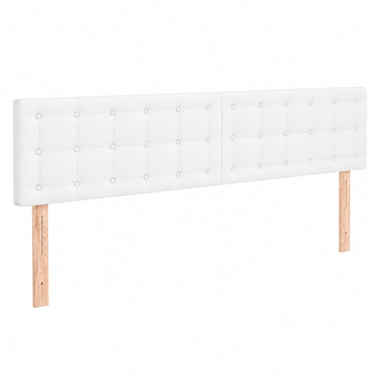 Cabecero de Cama Matrimonial con Luces LED, Tapizado en Cuero Sintético Blanco, 200x5x78/88 cm - vidaXL