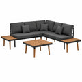 Conjunto de muebles de jardín en madera maciza de acacia gris oscuro 200x200 cm