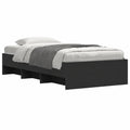 Homgoday Estructura de Cama Negra 90x200 cm Madera Multicapa para Dormitorio Moderno