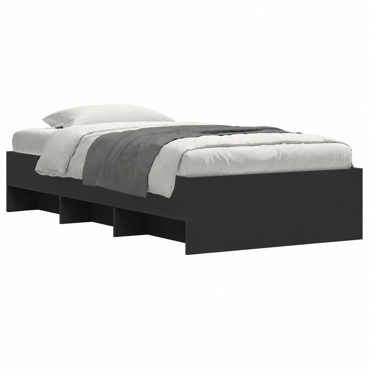 Homgoday Estructura de Cama Negra 90x200 cm Madera Multicapa para Dormitorio Moderno