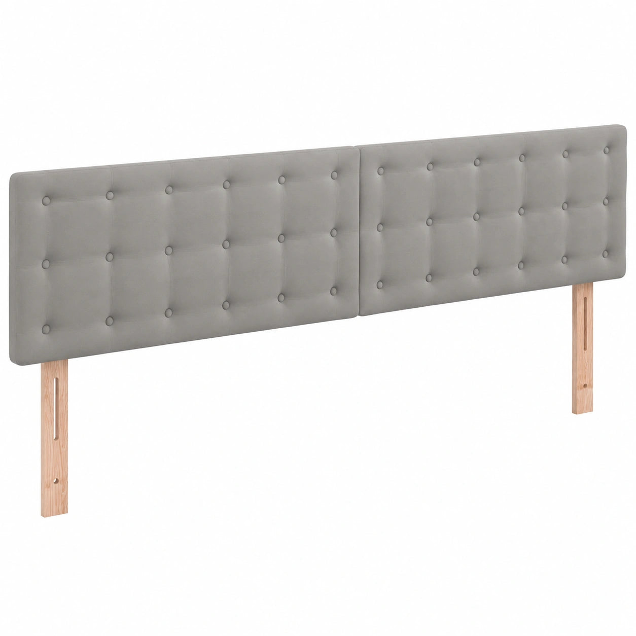 Cabecero Tapizado con Luces LED de Terciopelo Gris para Cama Doble