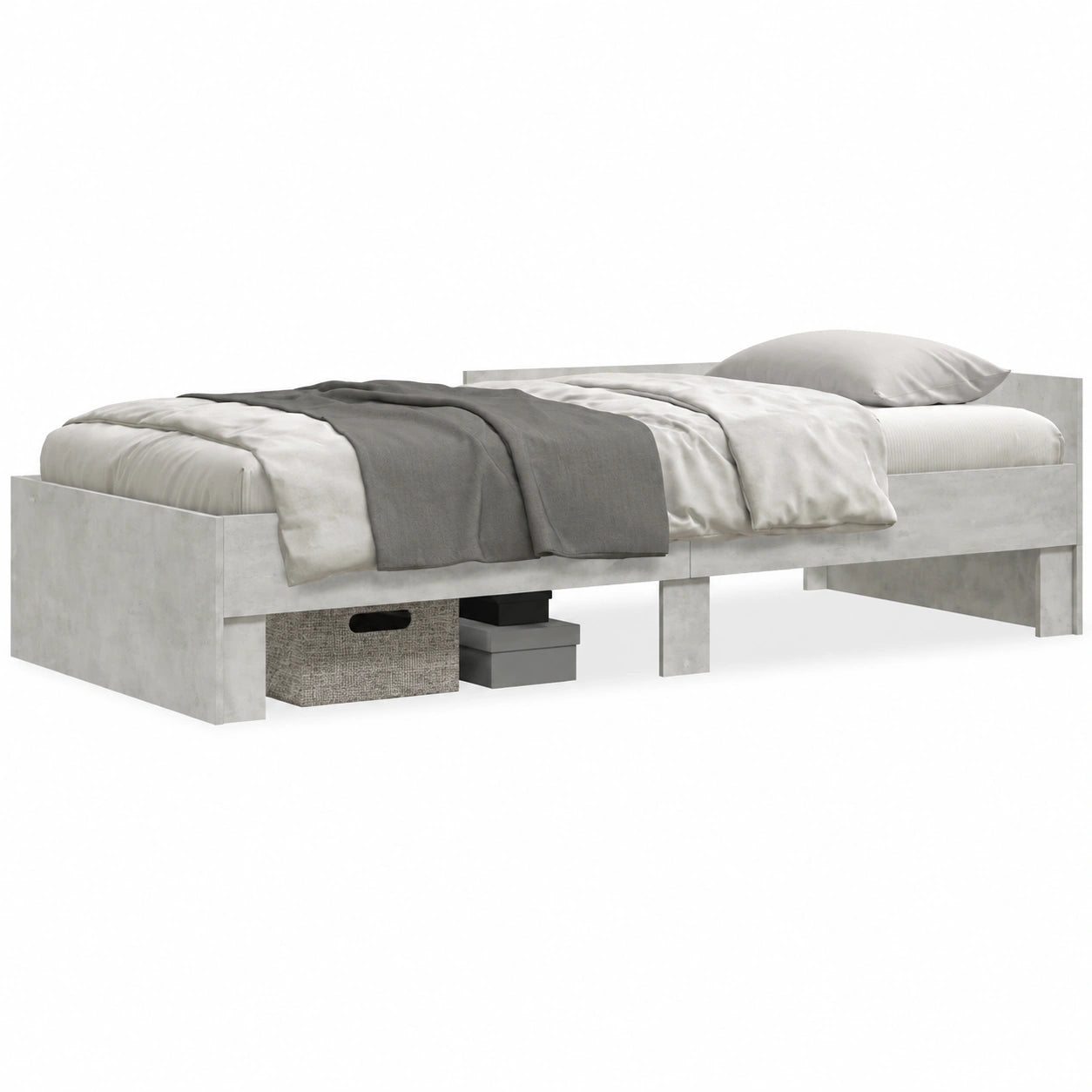 Sofá Cama Homgoday de Madera y Tela Gris 90x190 cm para Dormitorio Moderno