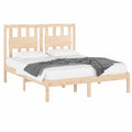 Cama de Madera Maciza de Pino King Size 150x200 cm para Dormitorio