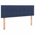 Cabecero Tapizado con LED para Cama Matrimonial en Tela Azul, 144x5x78/88 cm