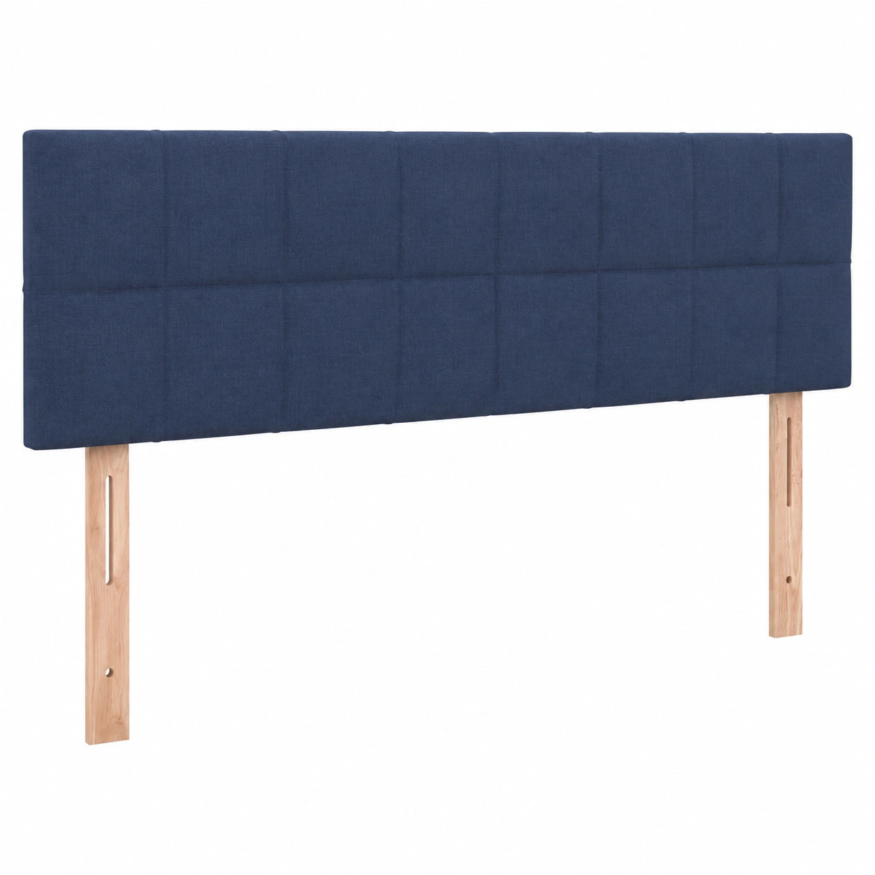 Cabecero Tapizado con LED para Cama Matrimonial en Tela Azul, 144x5x78/88 cm