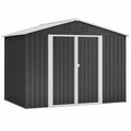 Cobertizo Metálico de Jardín 300x252 cm, Negro, Resistente al Clima, para Bicicletas y Herramientas