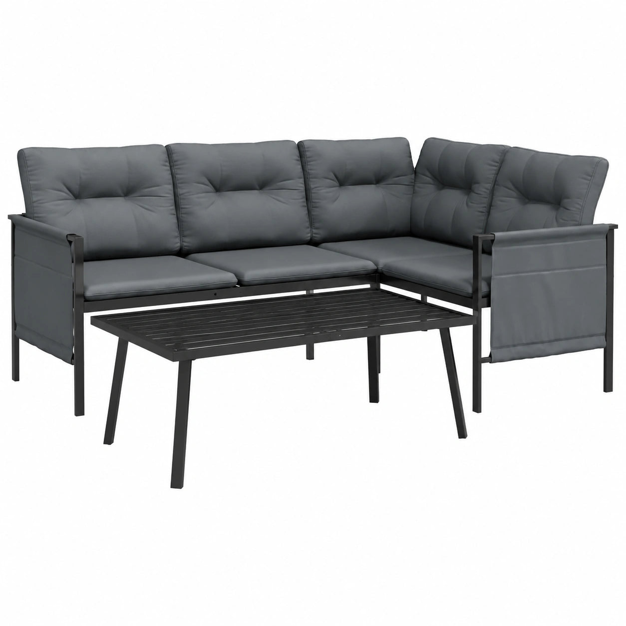 Conjunto de Muebles de Jardín de 2 Unidades en Acero Color Antracita