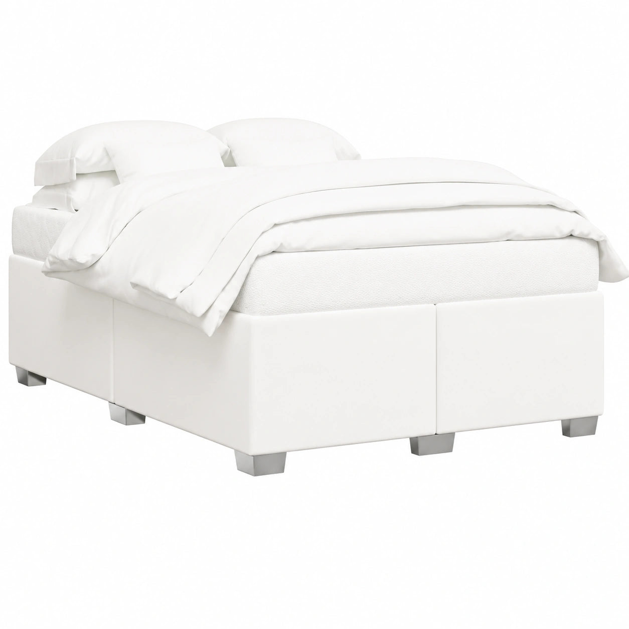 Cama de Piel Sintética Blanca 140x200 cm con Almacenaje para Dormitorio