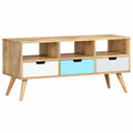 Soporte para TV de Madera de Mango con Cajones y Compartimentos, 110x35x48 cm, Marrón