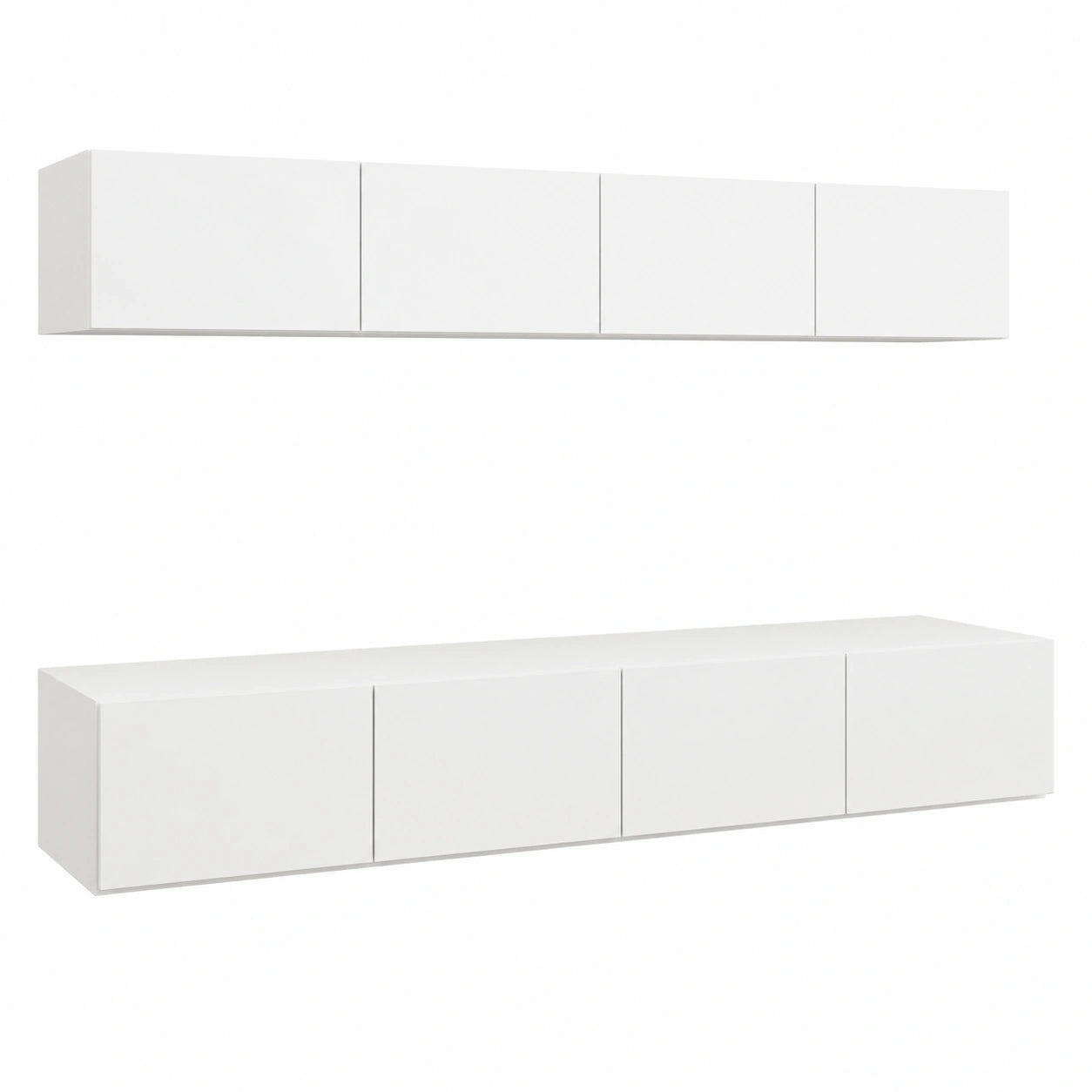 Conjunto de Armarios de TV Blancos de Madera, 4 Piezas, 100x30x30 cm