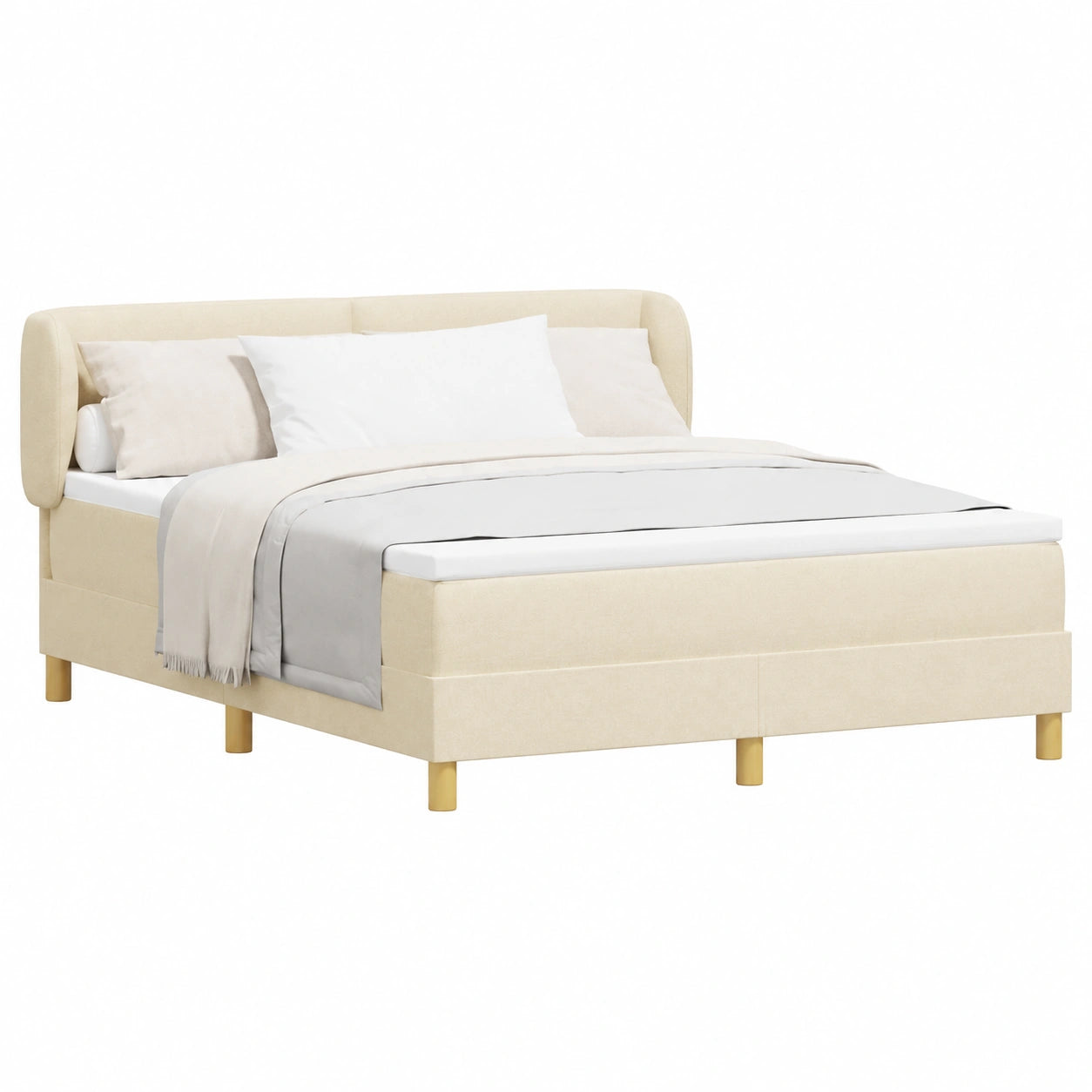 Cama tamaño king con cabecero ajustable y colchón de muelles