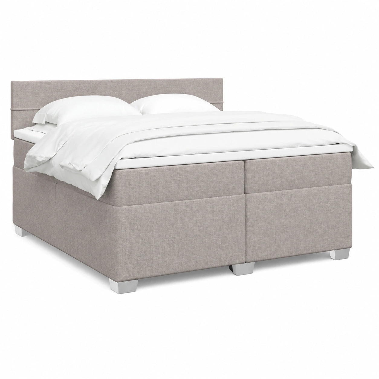 Cama King Size tapizada con colchón y cabecero en topo 200x200 cm