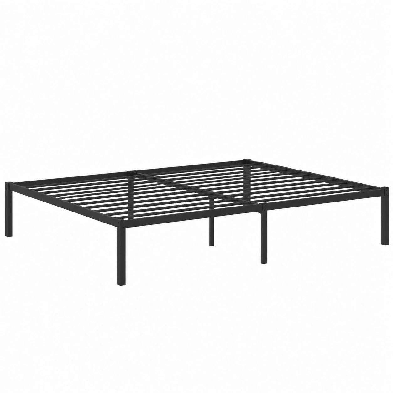 Cama de Metal Negra 140x190 cm, Estructura Moderna para Dormitorio o Salón