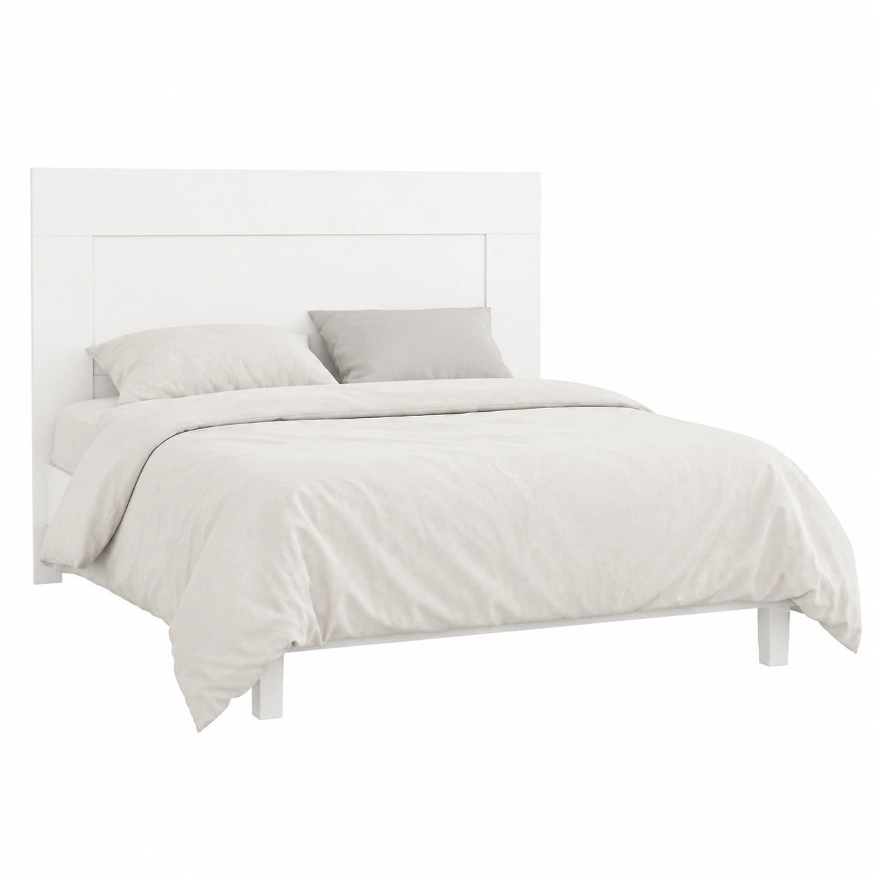Cabecero de Cama Matrimonial Blanco con Patas, 160x130x2.5 cm