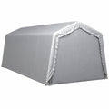 Cobertizo Metálico 300 x 900 cm en Gris para Herramientas y Jardín