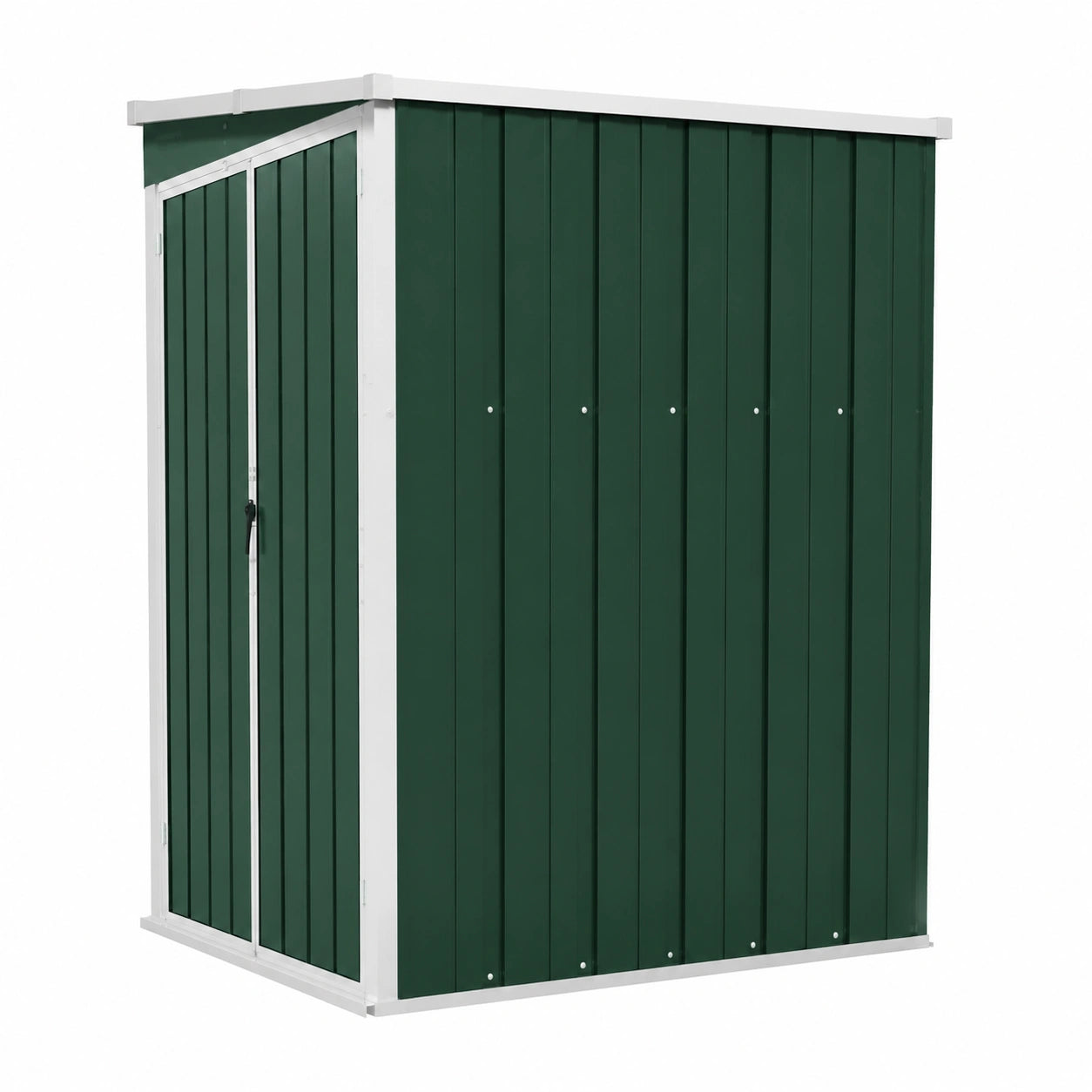 Caseta de Jardín Verde de Acero Galvanizado con Puerta