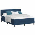 Cama King Size Azul Oscuro con Cabecero Ajustable y Colchón de Confort Medio