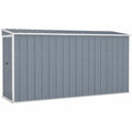 Caseta Exterior de Metal para Jardín, Gris 118x382x178 cm