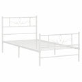 Cama Homgoday Ahh de Metal Blanco 75x190 cm para Dormitorio Moderno