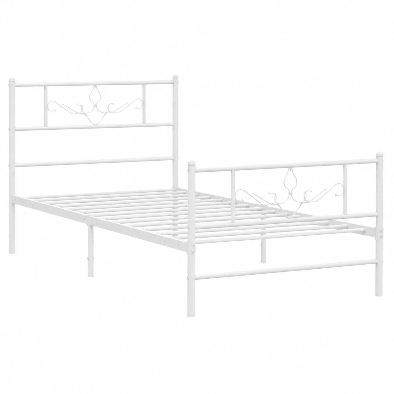 Cama Homgoday Ahh de Metal Blanco 75x190 cm para Dormitorio Moderno