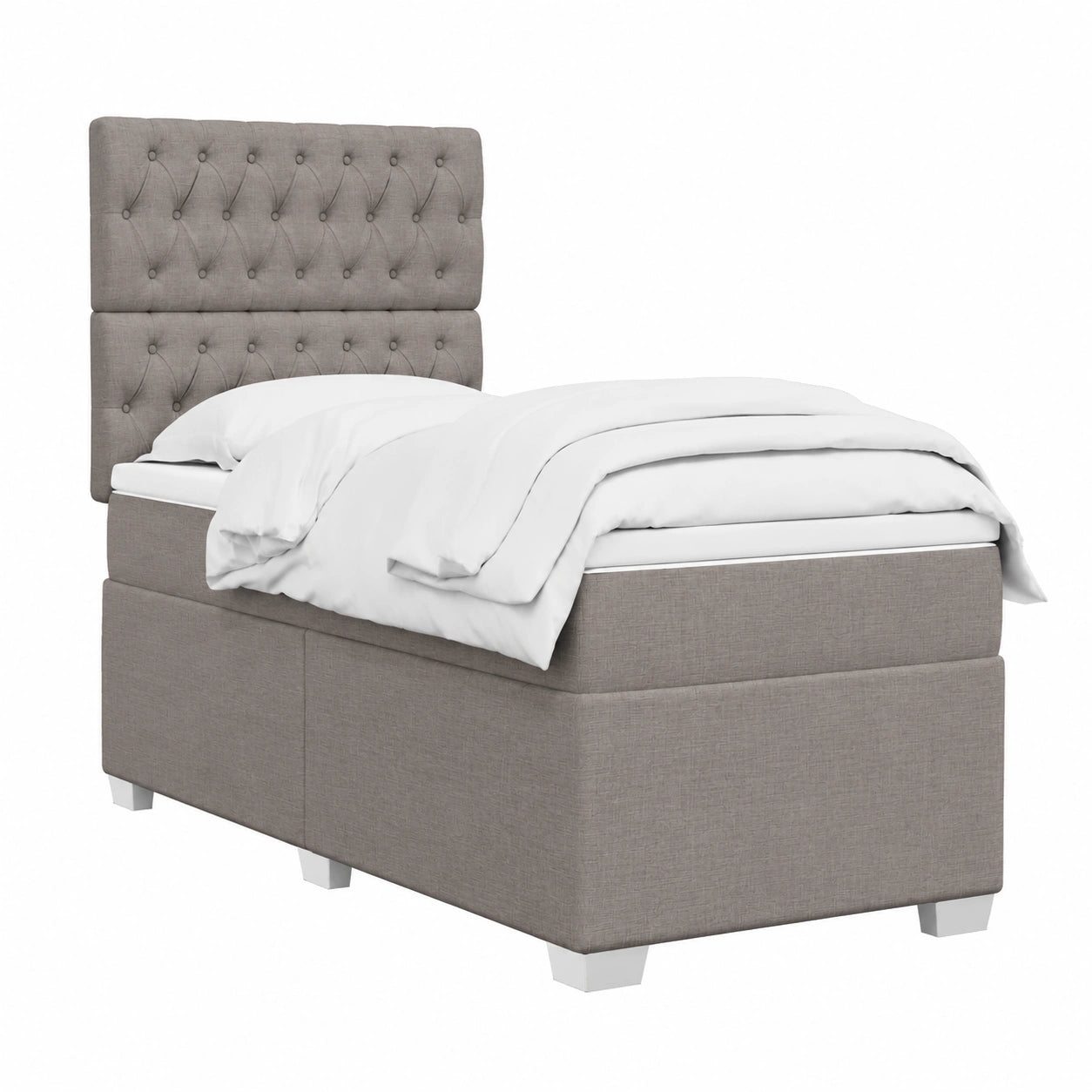 Base de Cama con Colchón Gris Tórtola 90x200 cm - Muebles de Dormitorio
