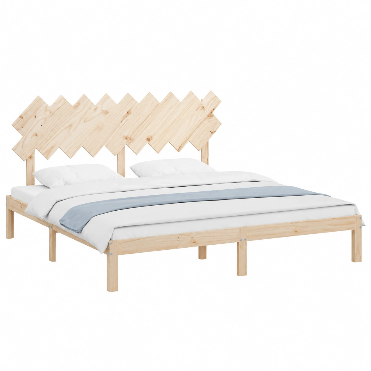 Cabecero de Madera Maciza para Cama Super King Size con Diseño Elegante