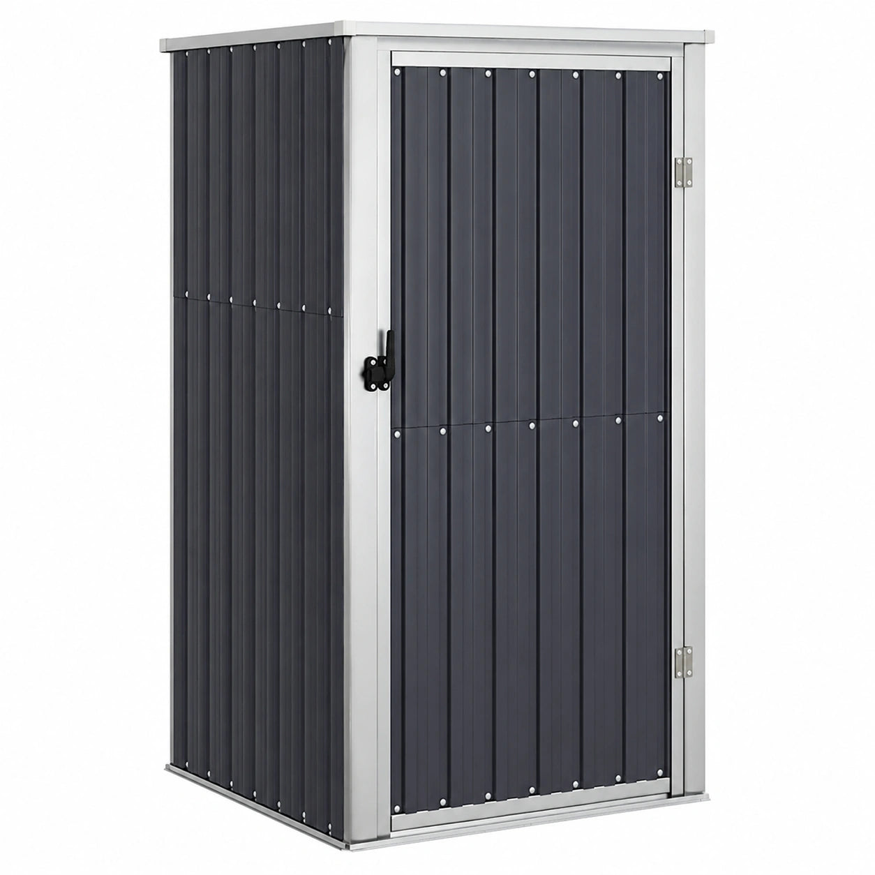 Cobertizo Metálico de Jardín 88x89x159 cm Antracita con Puerta Cerrable