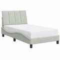 Estructura de Cama de Terciopelo Gris Claro 100x200 cm para Salón o Dormitorio