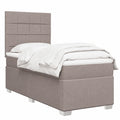Base de Cama con Colchón de Tela Gris Paloma 90x200 cm para Dormitorio