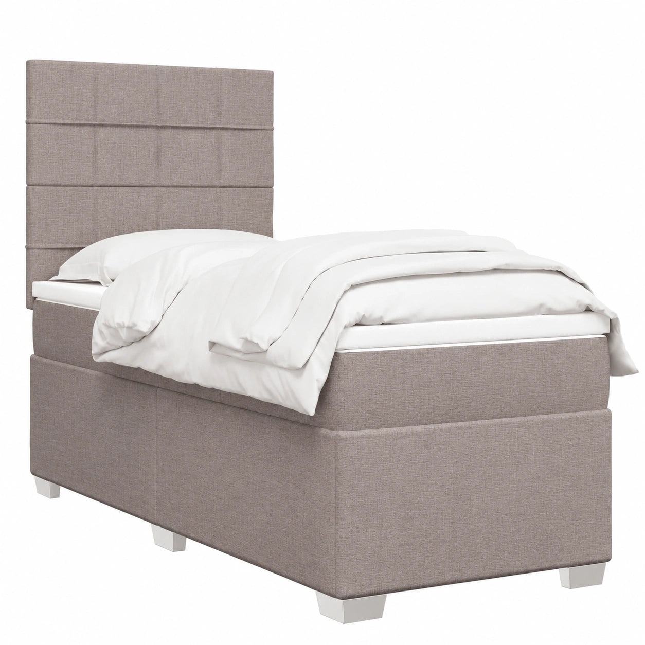Base de Cama con Colchón de Tela Gris Paloma 90x200 cm para Dormitorio