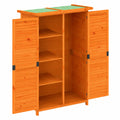Cobertizo de Madera de Pino para Jardín, 83x57x140 cm, Espacio de Almacenamiento con Techo Impermeable