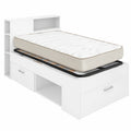 Conjunto Juvenil: Cama Lanka con Cabecero, Somier y Colchón Viscoelástico 90x190 cm