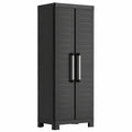 Armario Alto de Resina Keter Detroit con 2 Puertas y 4 Estantes Ajustables - Negro 182x65x45 cm