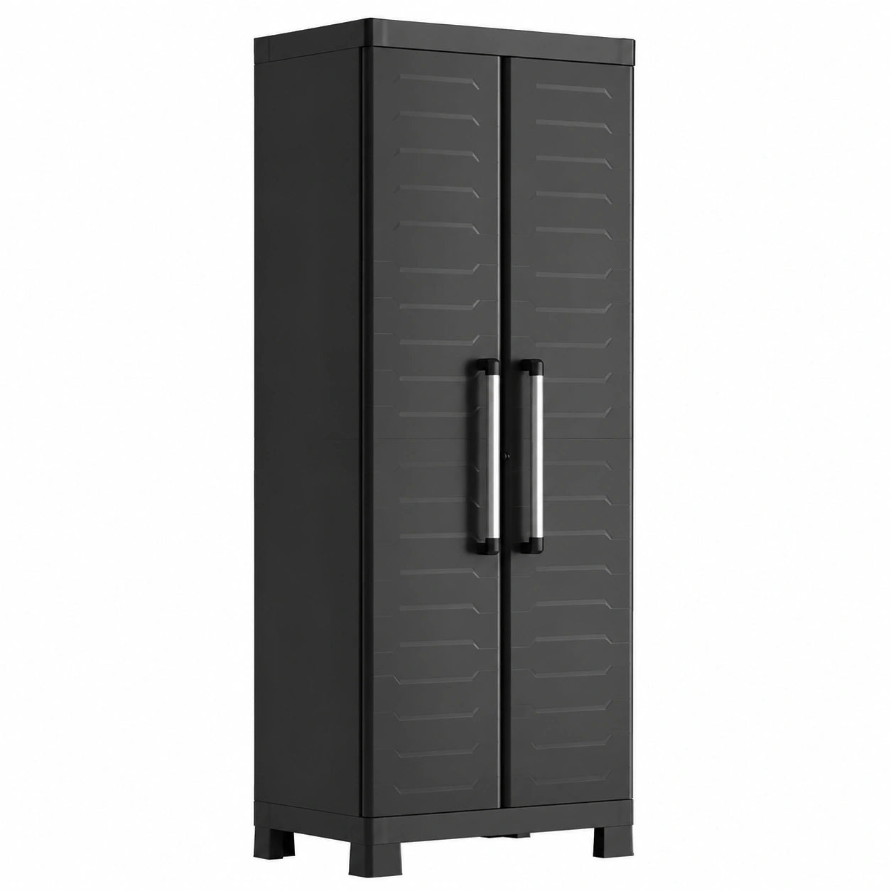 Armario Alto de Resina Keter Detroit con 2 Puertas y 4 Estantes Ajustables - Negro 182x65x45 cm