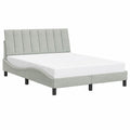 Homgoday Estructura de Cama de Terciopelo Gris Claro 140x200 cm Moderno para Dormitorio