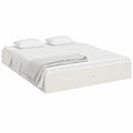 Cama King Size de Madera Maciza Blanca 150x200 cm para Dormitorio