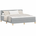 Cama Super King Size gris claro 180x200 cm con colchón de espuma y cabecero ajustable