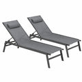 IDMarket - Set de 2 tumbonas reclinables de aluminio para jardín Sintra en gris antracita y negro