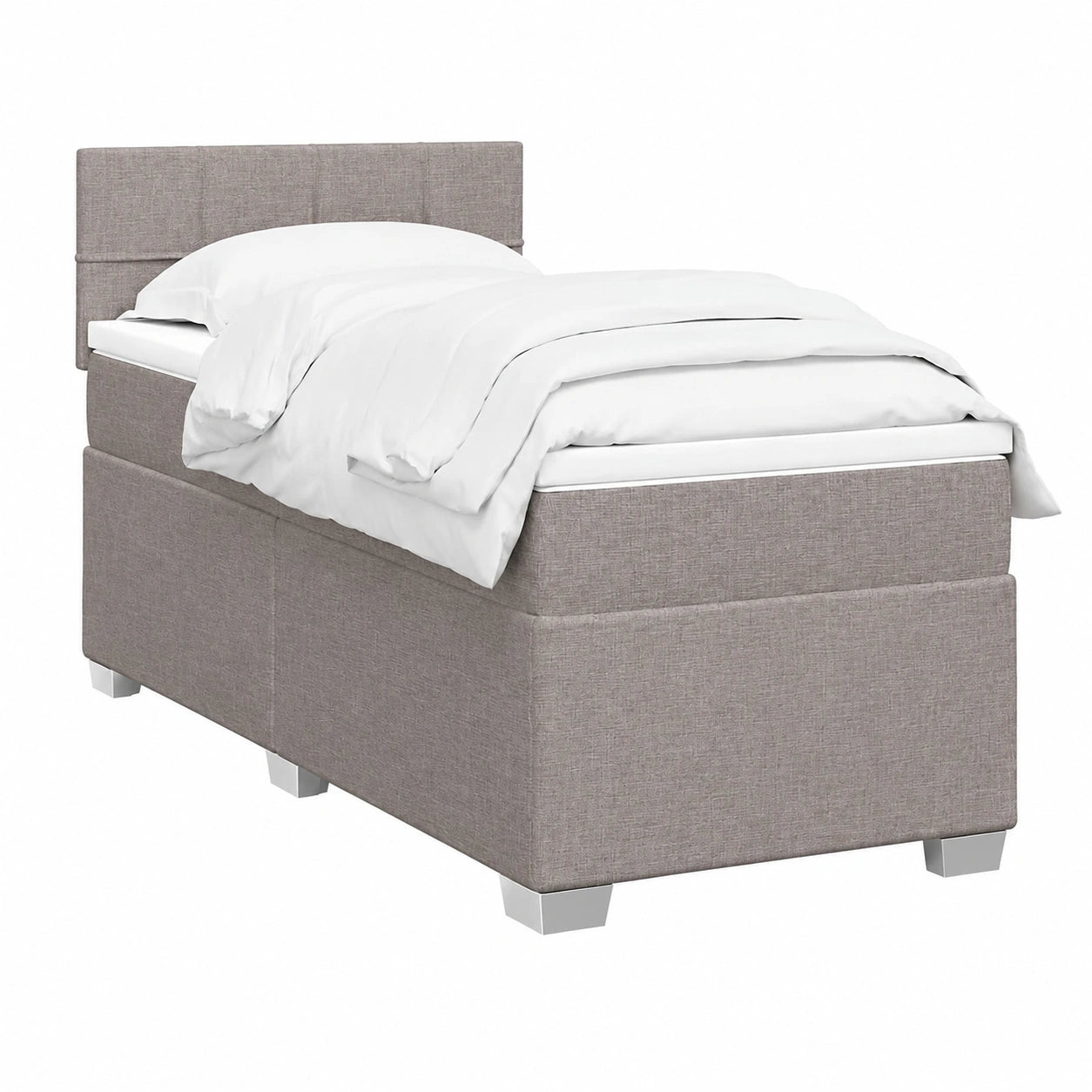 Homgoday Somier con colchón de muelles 90x200 cm gris tórtola, estructura para cama o canapé